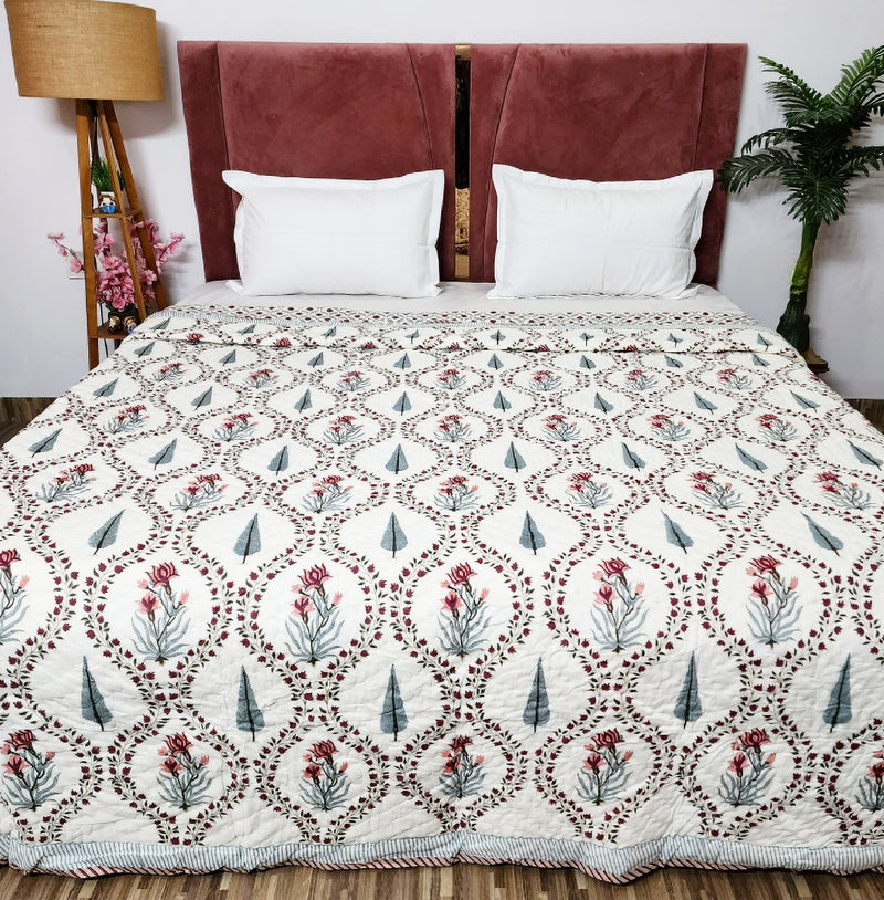 Flora and Fauna Double Hand Blocked Quilt