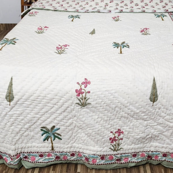 Multi Buta Single Hand Blocked Quilt