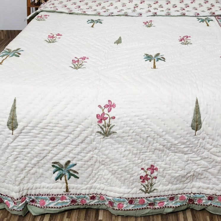 Multi Buta Single Hand Blocked Quilt