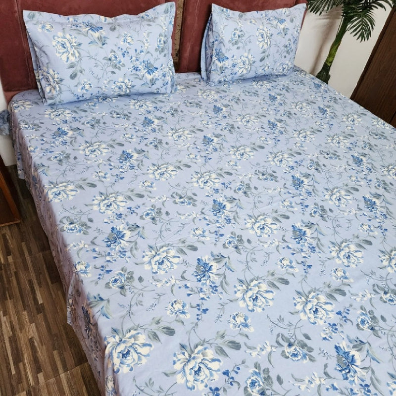 Love for Blue Cotton Bedsheet