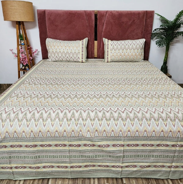 Beauty Of Home Ikat Print Bedsheet