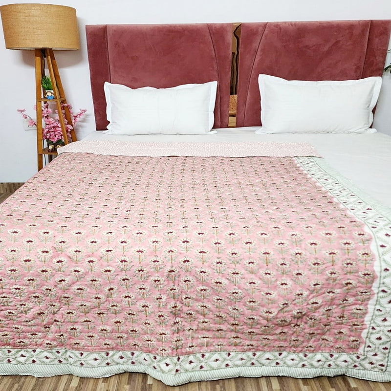 Floral Buti Hand Blocked Quilt