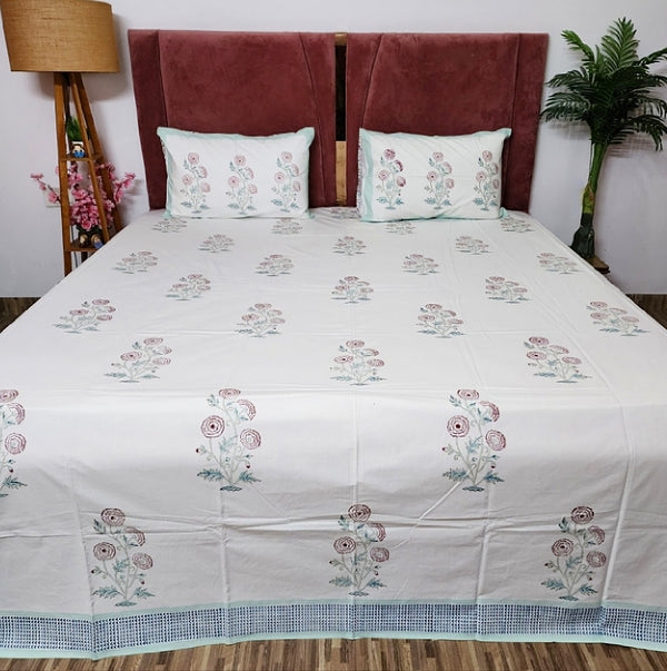 Ferns and Petals Hand Blocked Sheet