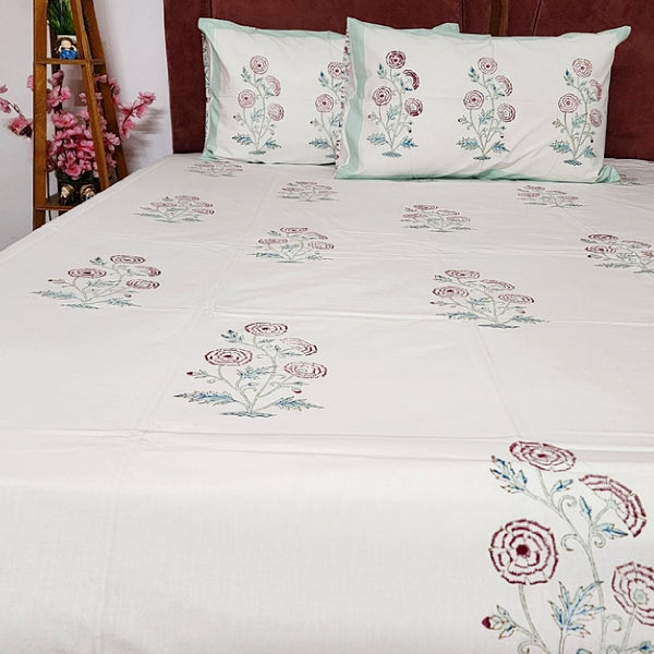 Ferns and Petals Hand Blocked Sheet