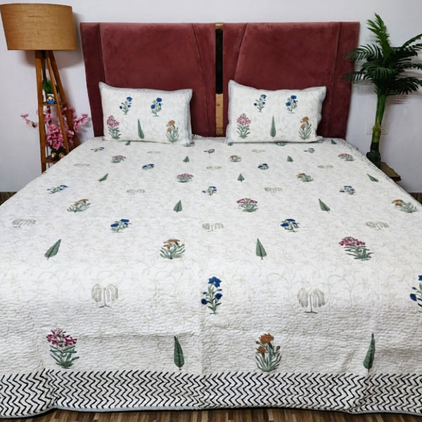 Beauty of Art - Hand Blocked Quilted Bedcover