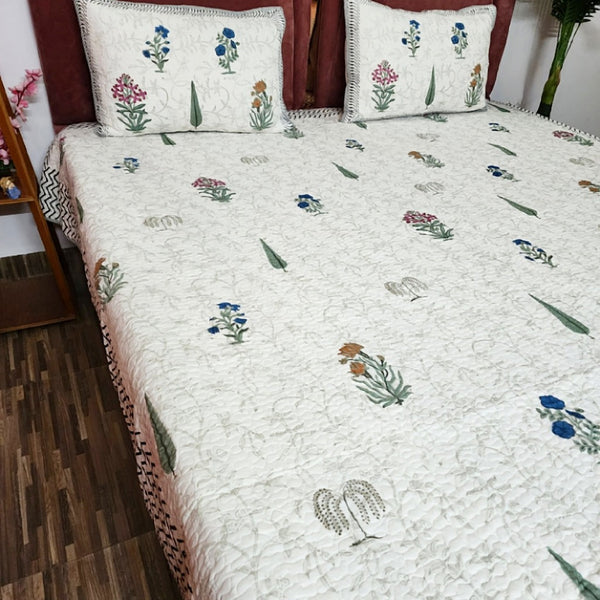 Beauty of Art - Hand Blocked Quilted Bedcover
