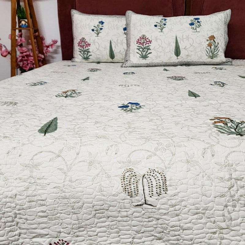 Beauty of Art - Hand Blocked Quilted Bedcover