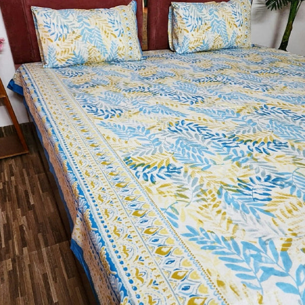 Leafy Pattern Cotton Bedsheet