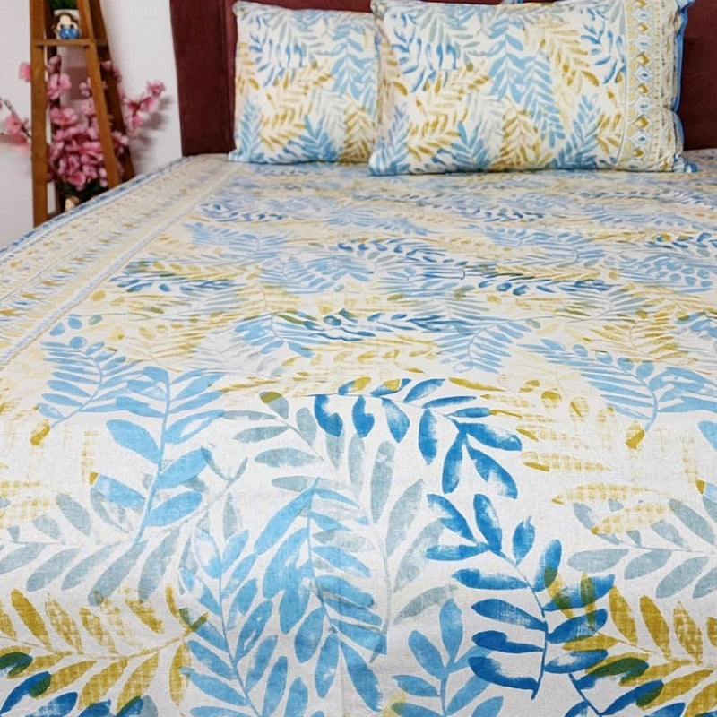 Leafy Pattern Cotton Bedsheet