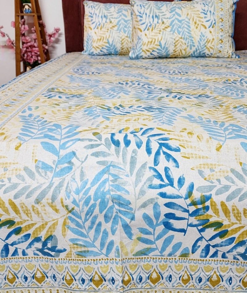 Leafy Pattern Cotton Bedsheet