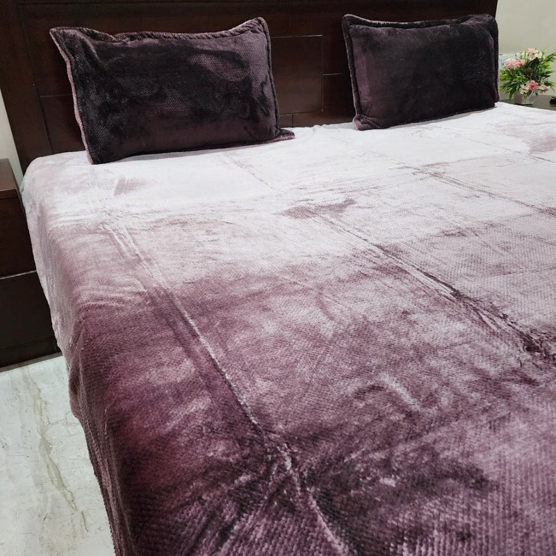 Purple Mauve Dual Shade Warm Bedsheet