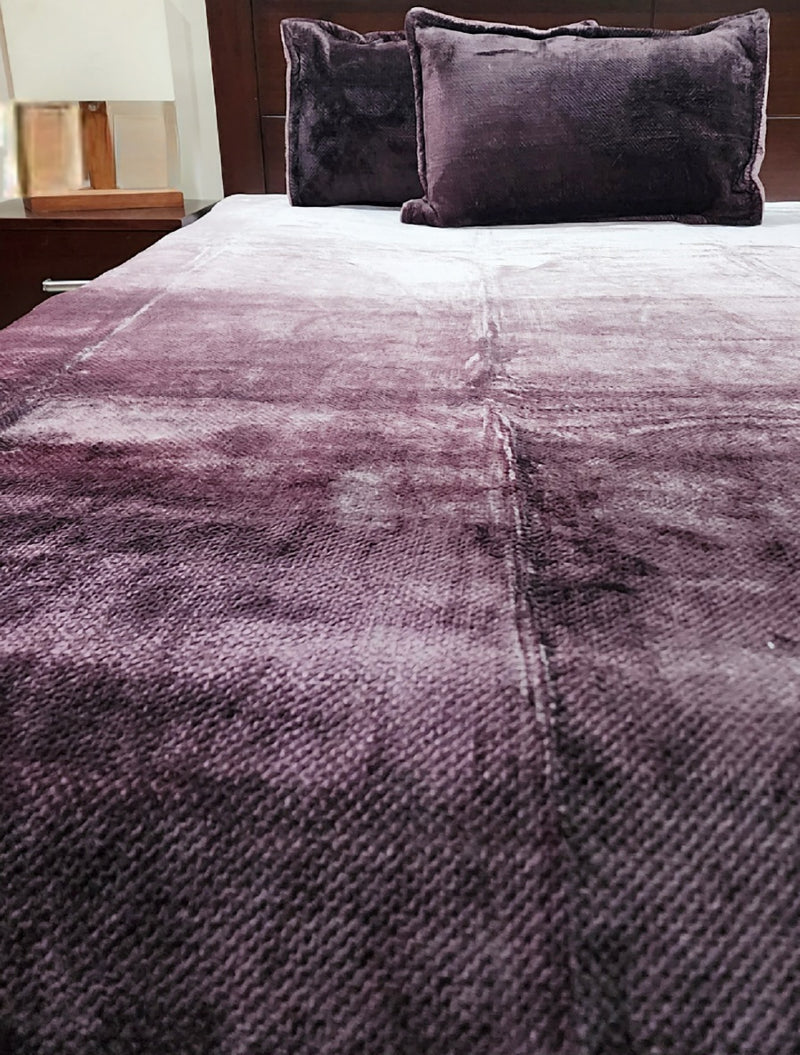Purple Mauve Dual Shade Warm Bedsheet