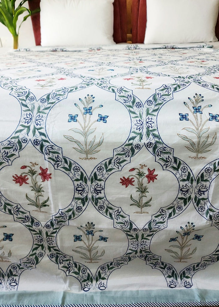 A Floral Raga Double Hand Blocked Dohar