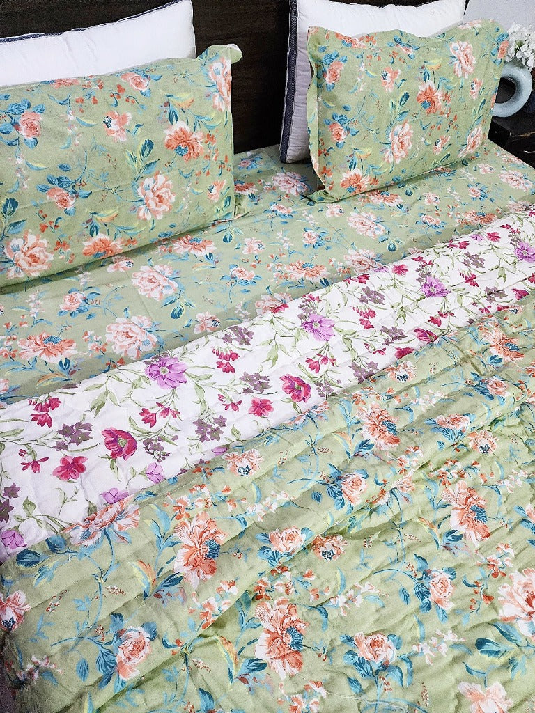 Italian Floral Quilt Bedding Set
