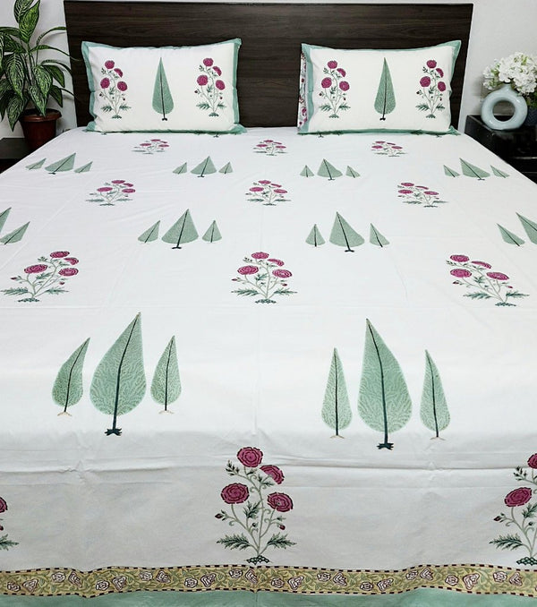 Cypress Tree Jaipuri Block Print Sheet