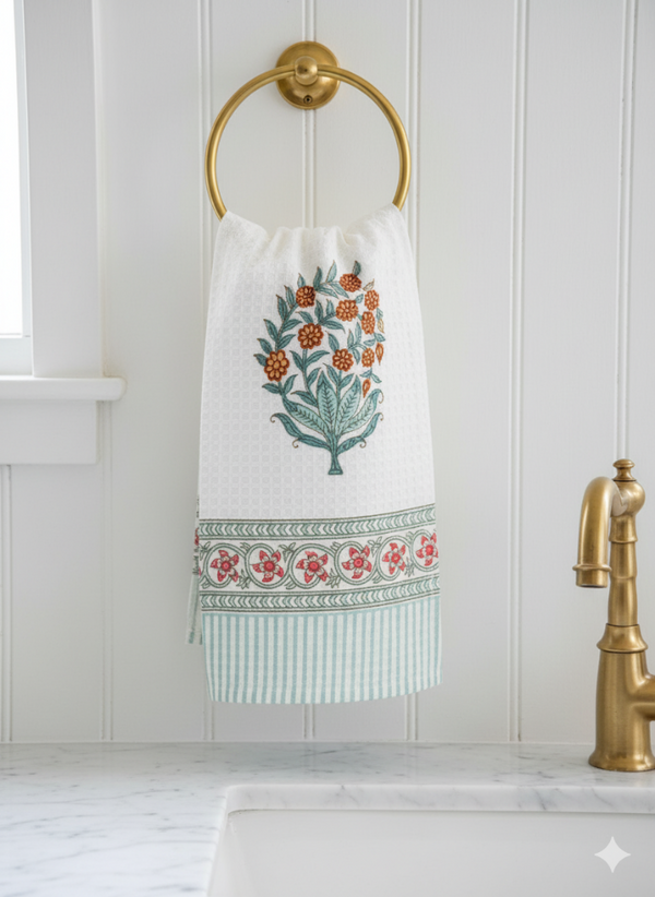 Floral Magic Hand Blocked Hand Towel