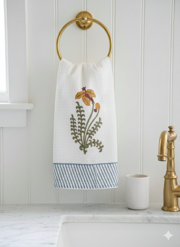 Bloom and Bliss Hand Blocked Hand Towel