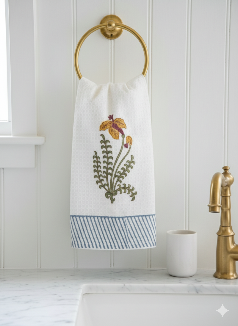 Bloom and Bliss Hand Blocked Hand Towel