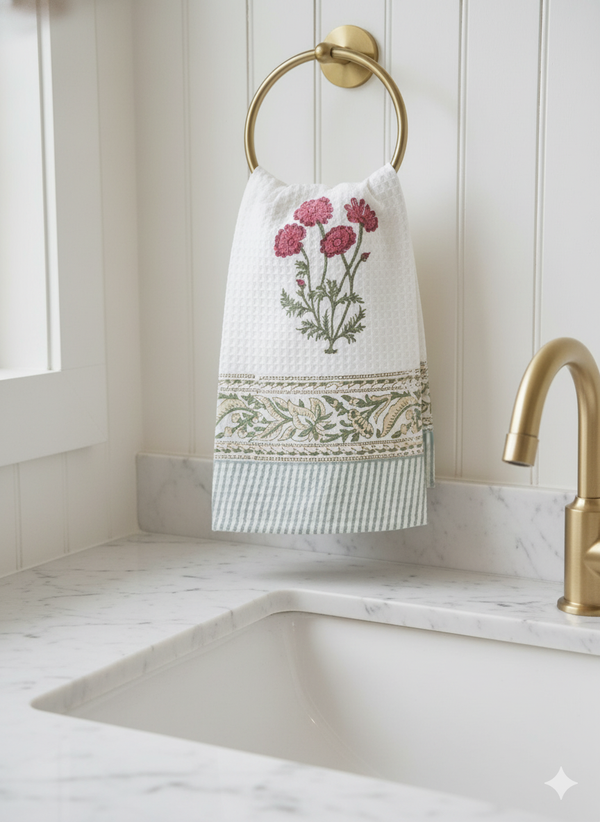 Floral Edit - Hand Blocked Hand Towel