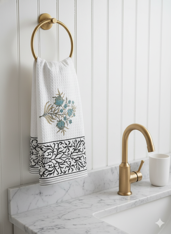 Floral Bagh - Hand Blocked Hand Towel