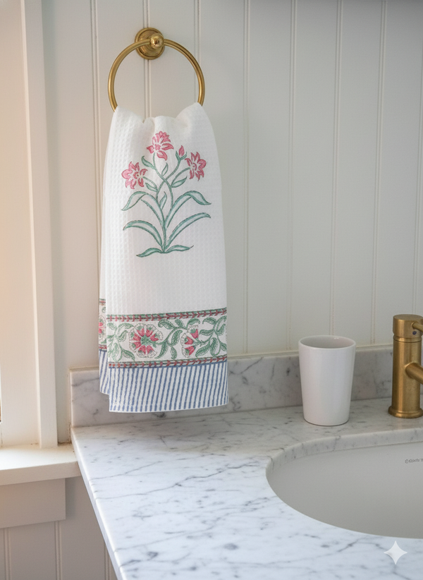 Freshness of Flowers - Hand Blocked Hand Towel