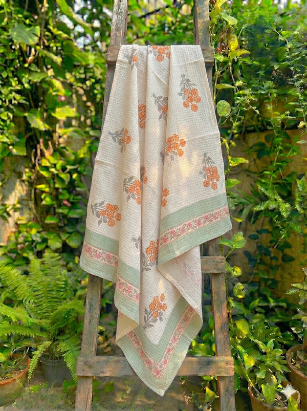 Sunlit Charm Hand Blocked Bath Towel