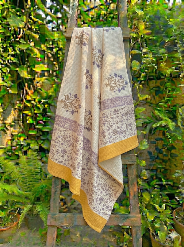 Blue's Paradise Hand Blocked Bath Towel