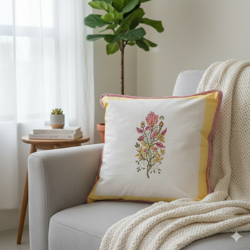 Pinkalicious Hand Blocked Cushion Cover