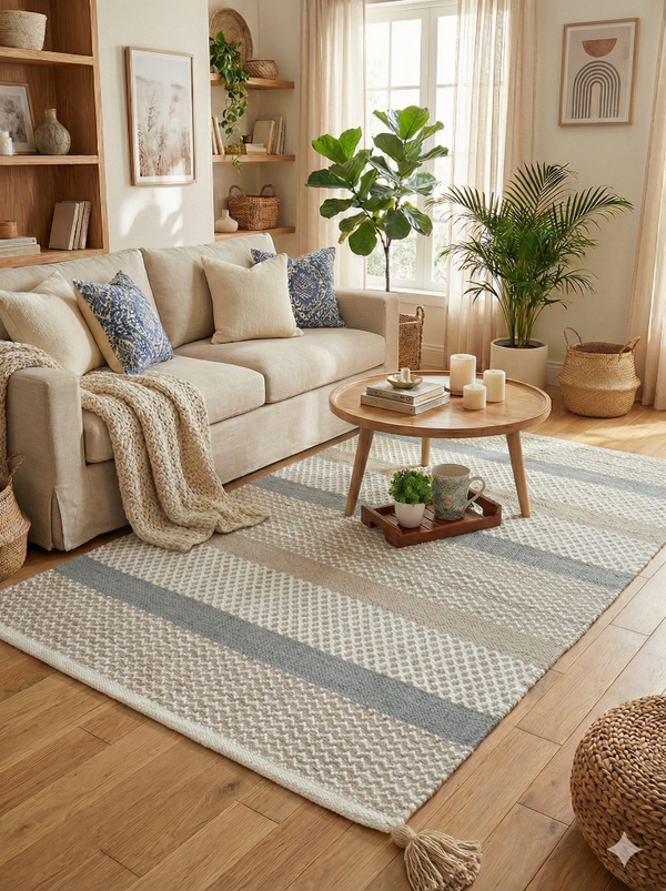 Neutral Charm Handcrafted Rug