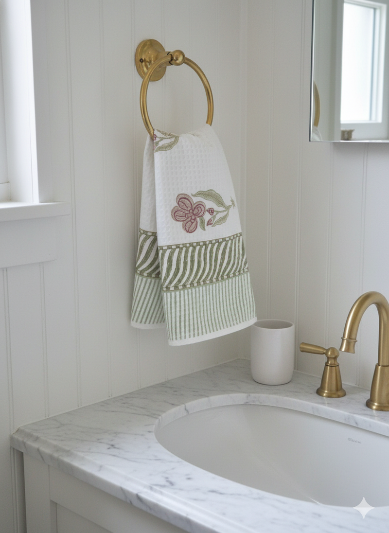 Blossom Weave Hand Blocked Hand Towel