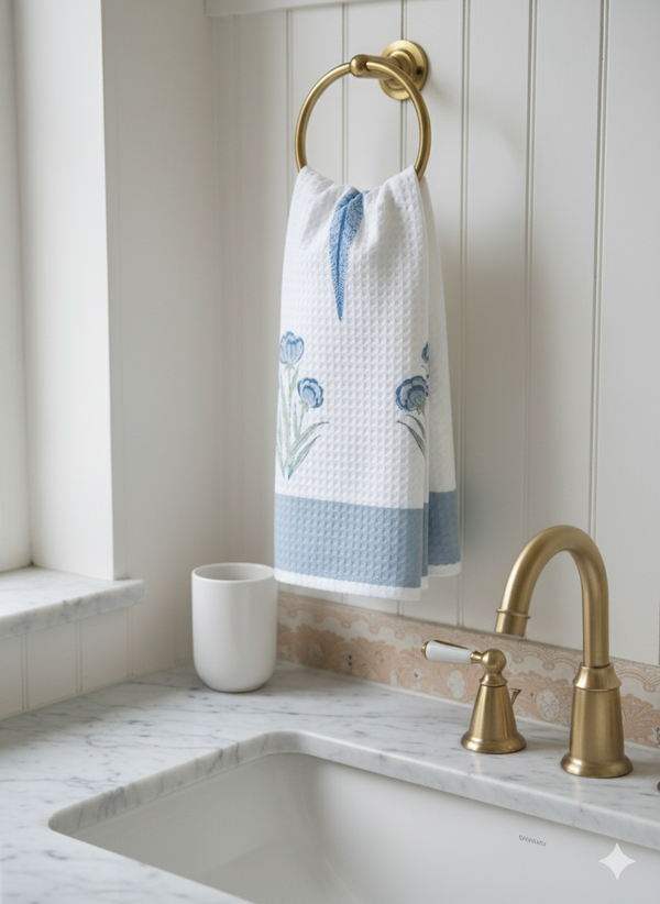 Love for Blue - Hand Blocked Hand Towel