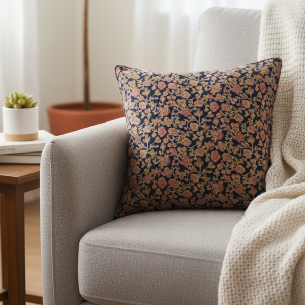 Floral Paradise Quilted and Reversible Cushion Cover