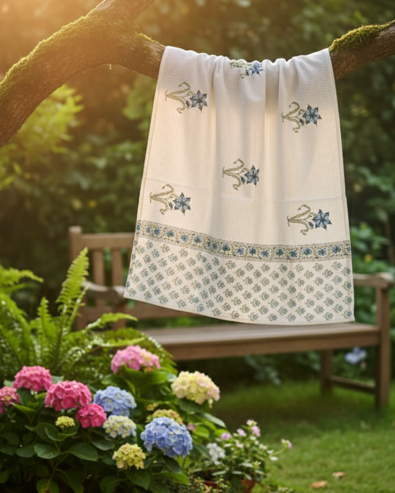 Meadow Mist Hand Blocked Bath Towel