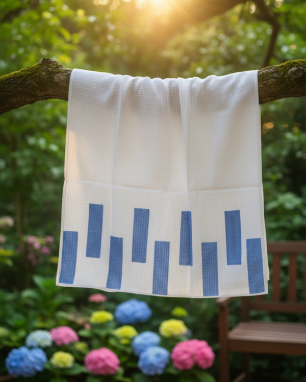 Blue Serenity Hand Blocked Bath Towel