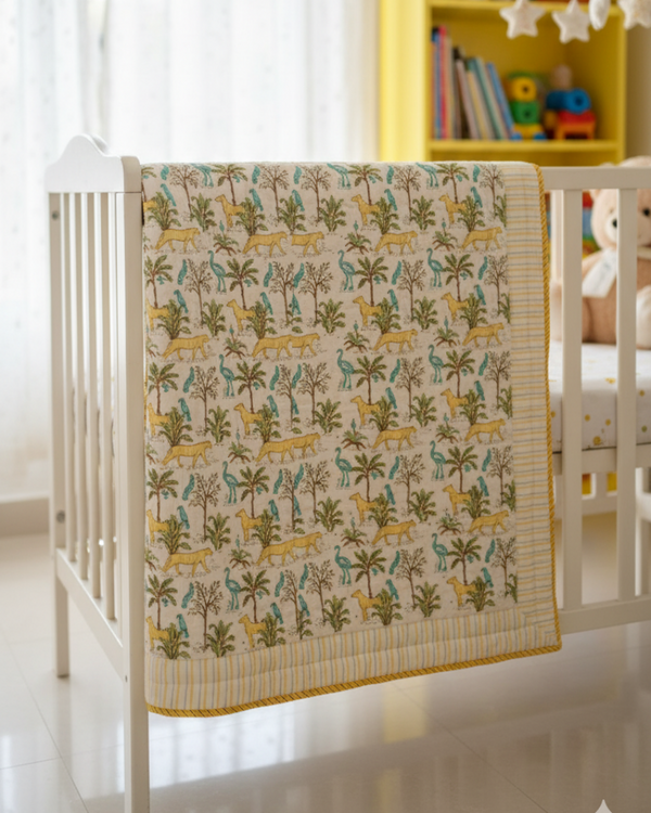 Plam Grove Hand Blocked Baby Quilt