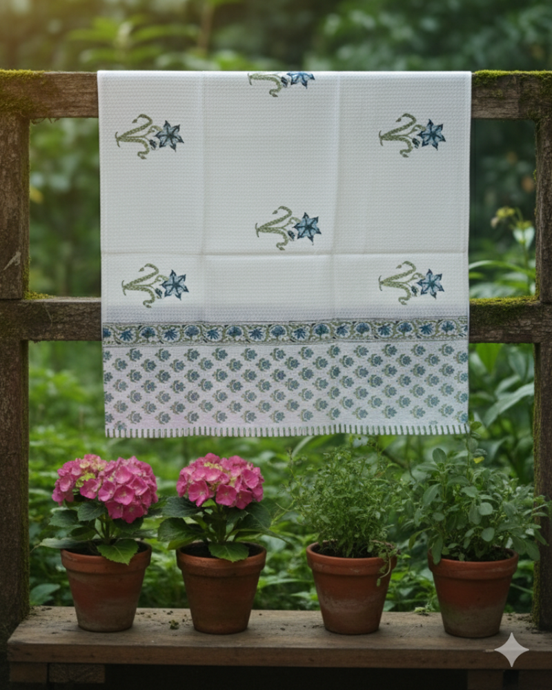 Meadow Mist Hand Blocked Bath Towel