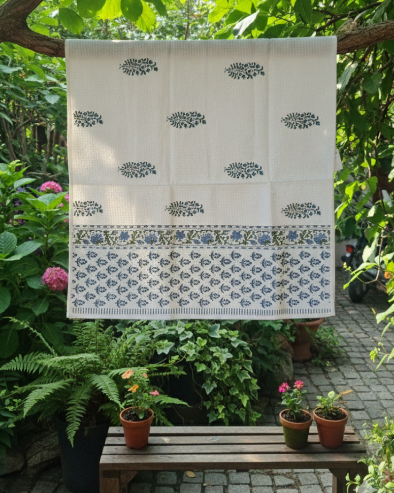 Morning Dew Hand Blocked Bath Towel