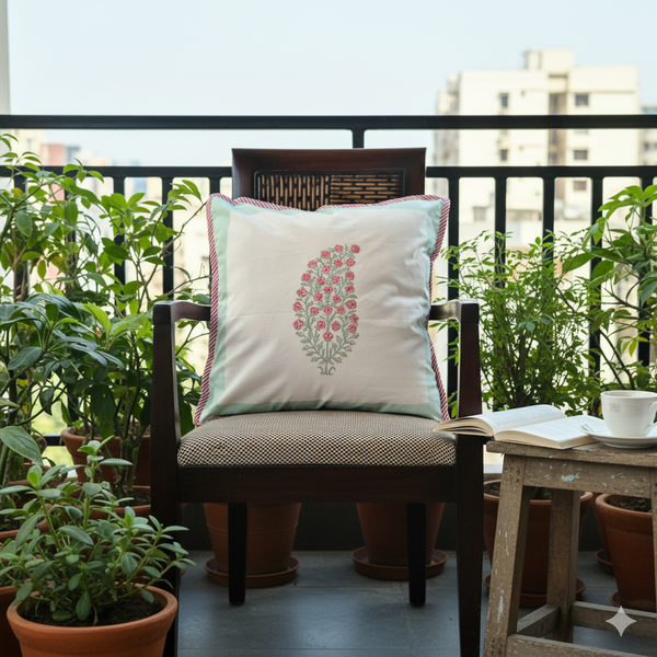 Paisley Love Hand Blocked Cushion Cover
