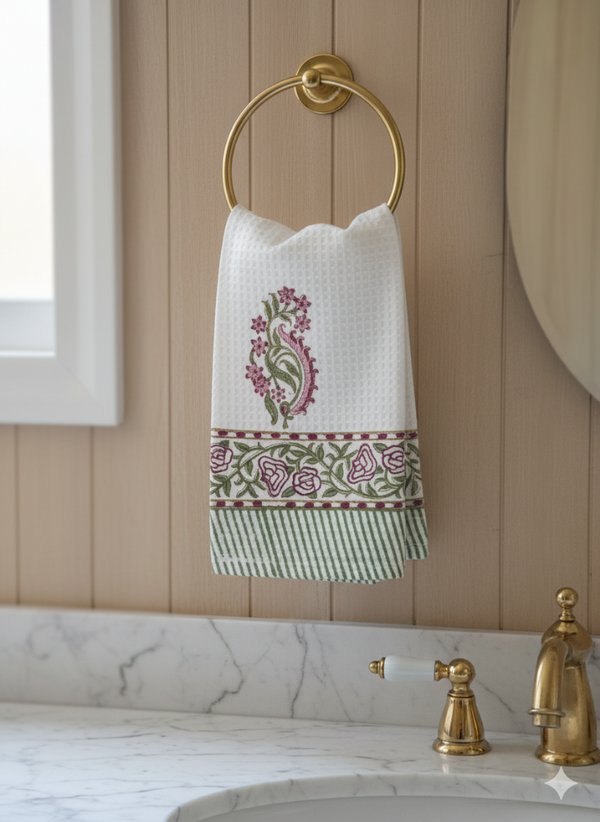 Bloom and Block Hand Blocked Hand Towel