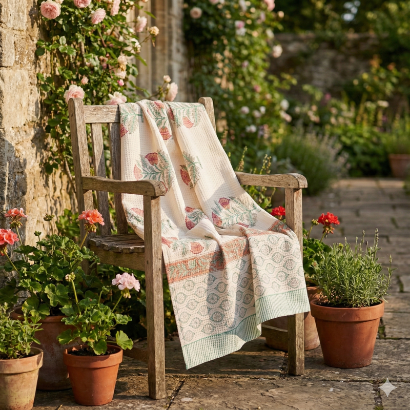 Enchanting Beauty Hand Blocked Bath Towel