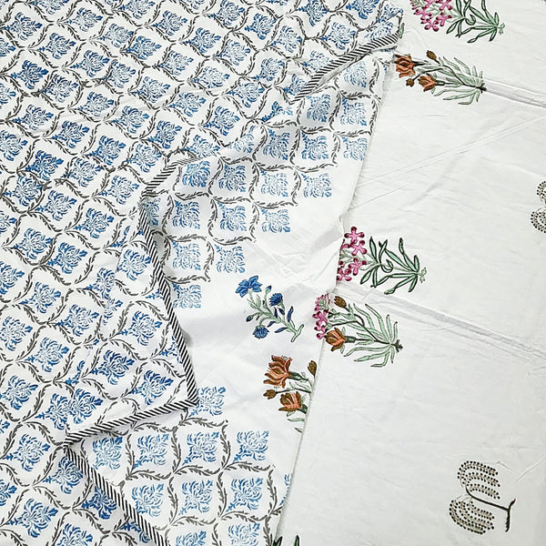 Floral Buta Hand-Blocked Cotton Dohar