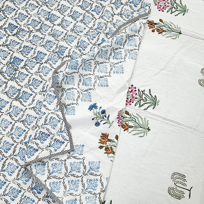 Floral Buta Hand-Blocked Cotton Dohar