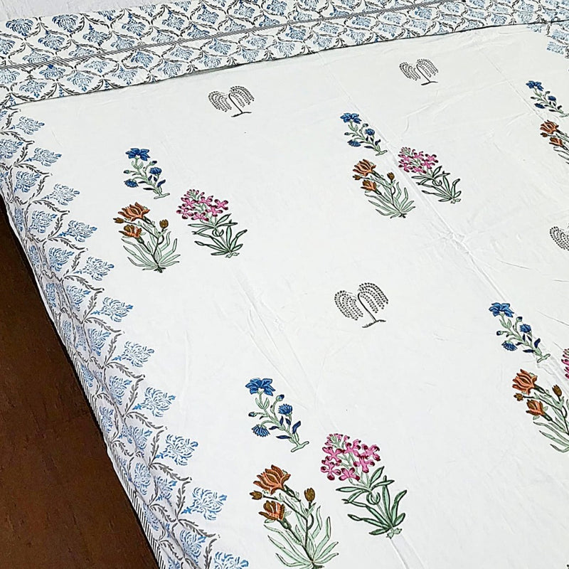 Floral Buta Hand-Blocked Cotton Dohar