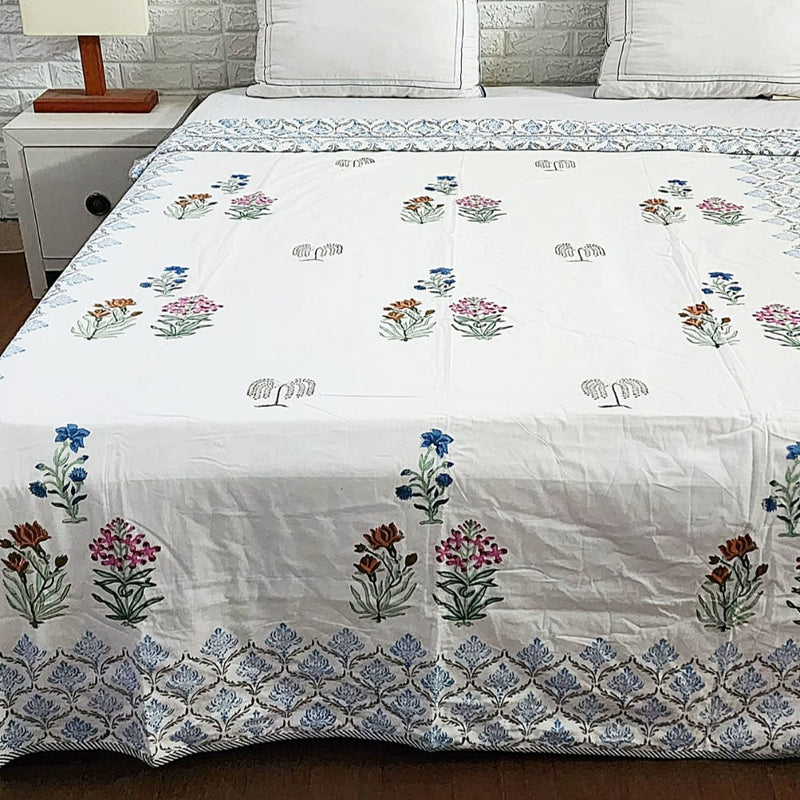 Floral Buta Hand-Blocked Cotton Dohar