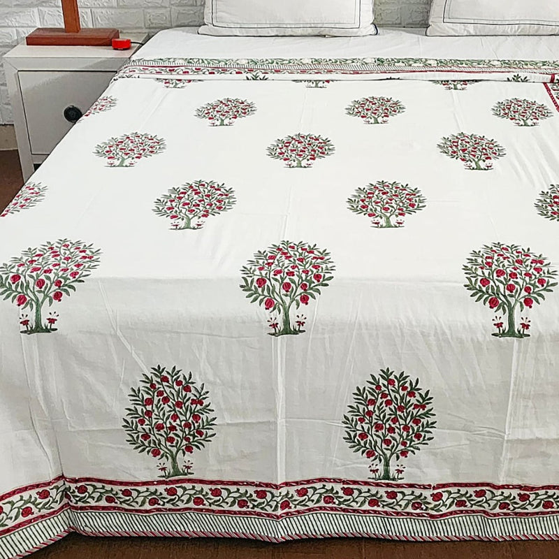 Mulmul Cotton Single Bed Floral Dohar - Mughal Buta