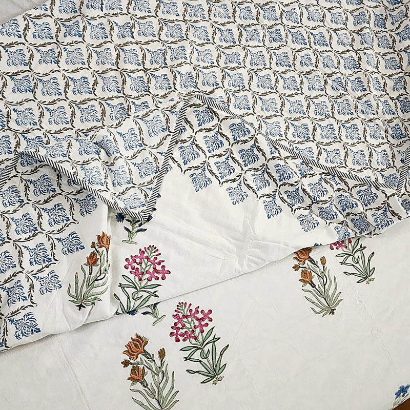 Floral Print Cotton Dohar - The Minimalist