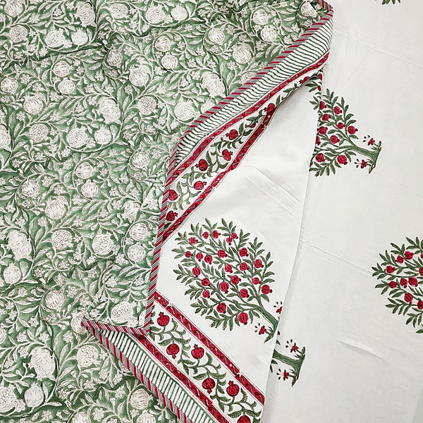 Mulmul Cotton Single Bed Floral Dohar - Mughal Buta