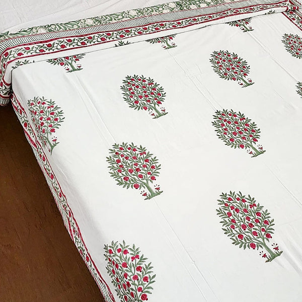Mulmul Cotton Single Bed Floral Dohar - Mughal Buta