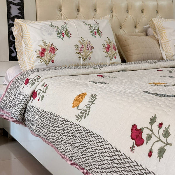 Mughal Mirage - Double Hand Blocked and Reversible Quilt