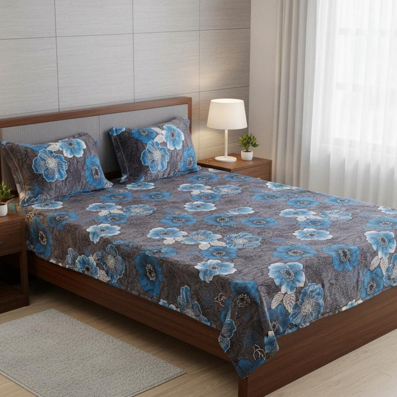 Blue Florals Warm Bedsheet